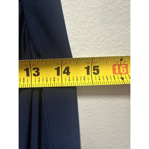 Lauren Ralph Lauren Women’s Navy Ruched Stretch Dress Size 8 3/4 Knee Length - Picture 6 of 9